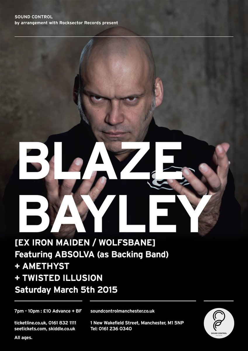 soundcontrolmcr's tweet photo. TONIGHT!
@realBlazeBayley (Wolfsbane, ex Iron Maiden) plus Amethyst and Twisted Illusion. https://t.co/dDR4dRViZt https://t.co/6wmlD1Vr7L