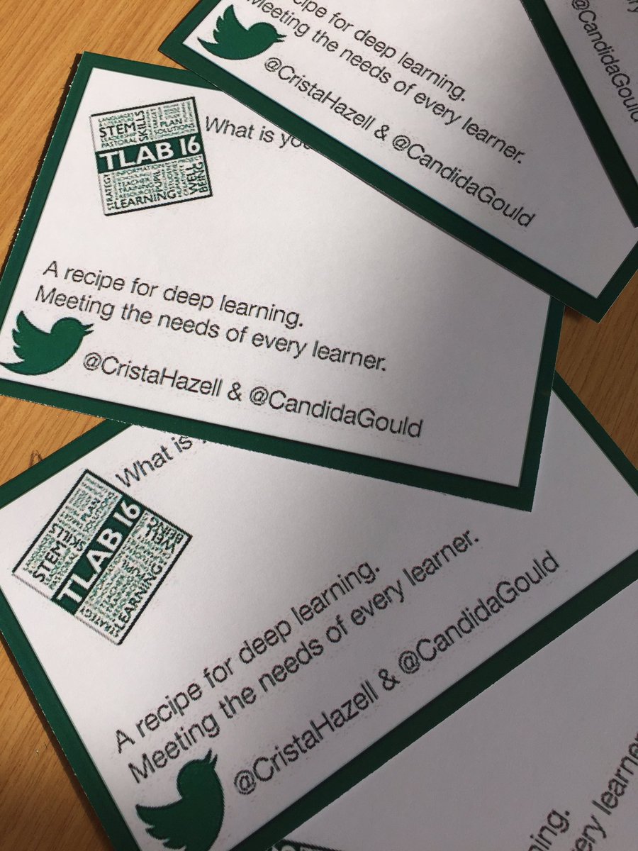 CristaHazell's tweet photo. Please tweet us your #TLAB16 takeaway @TLABerkhamsted #DeepLearning https://t.co/ZYIFIbdwQg