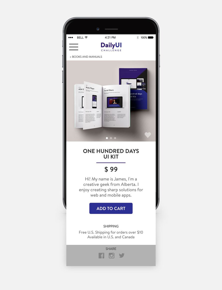 SimoPerinDesign's tweet photo. #dailyUI 012 E-Commerce shop item - Tnx to @pixeden for the book mockup #ecommerce #mobile #UI #design https://t.co/1rbuFGzGIK
