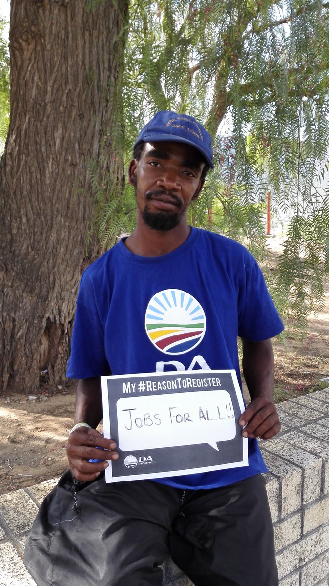 Karoo_stories's tweet photo. My #reasontoregister Better jobs for all #voteDA #RegisterForChange @Our_DA @AnnetteLovemore @AtholT @Samjank https://t.co/OaxQ0OlqUb