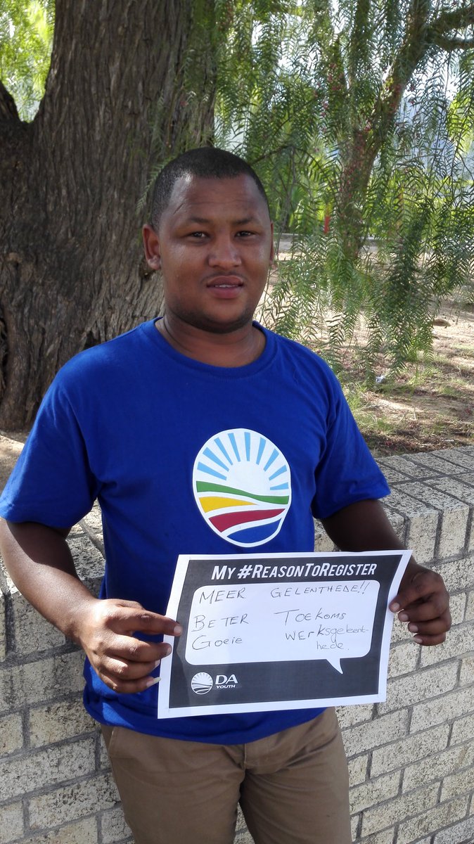 Karoo_stories's tweet photo. My #reasontoregister Meer geleenthede vir almal #voteDA #RegisterForChange @Our_DA @AnnetteLovemore @AtholT @Samjank https://t.co/kgKMH8U8MS