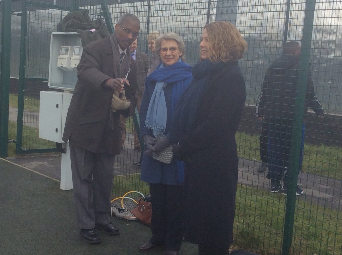 SportAtClifton's tweet photo. #Royal visit to @HolfordDrTennis @HolfordDriveSpo today. @SportBirmingham @BhamCityCouncil @MidsTennis @bbctennis https://t.co/h8gpxBNQak