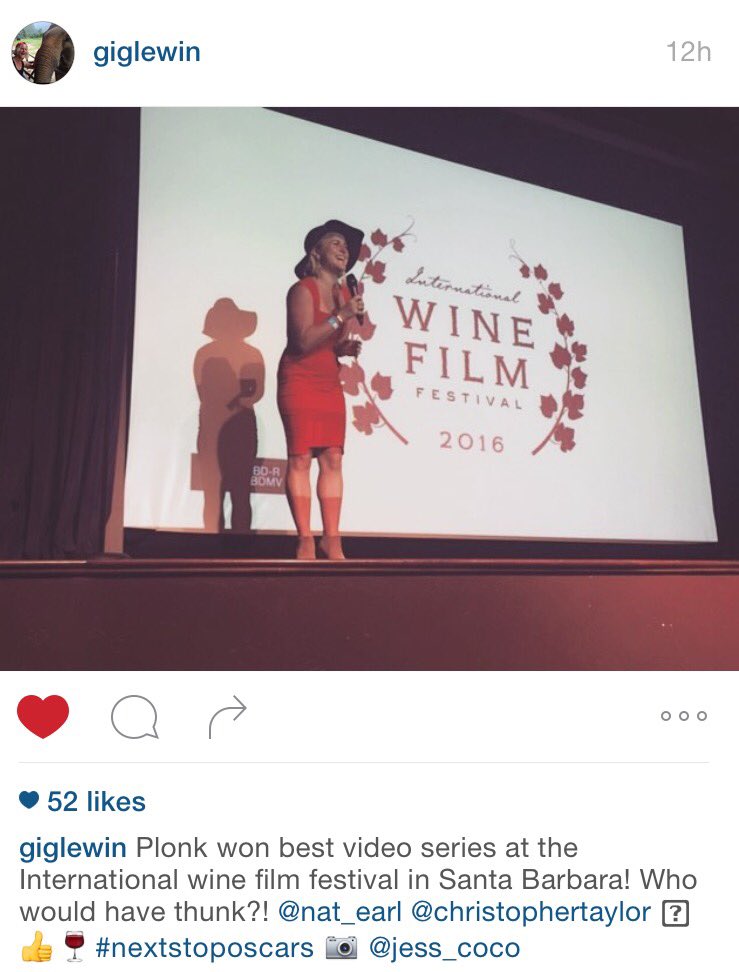 caroline_pegram's tweet photo. Enormous congrats to @roadtoplonk Best video series at #internationalwinefestival Rock it @georgielewin https://t.co/SLxmK43sHO