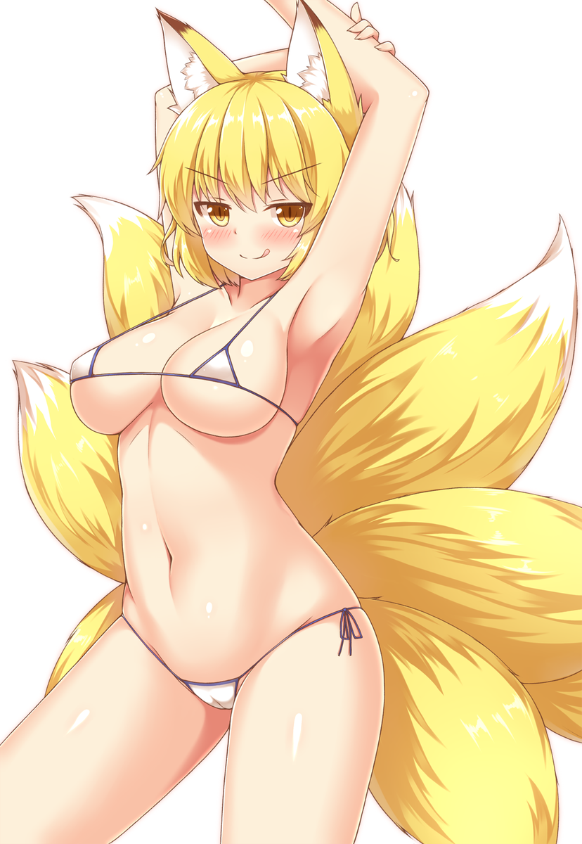 八雲藍 「マイクロビキニ藍さま描きました 」|ゆれっくすのイラスト