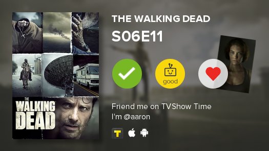 tributoes's tweet image. acabei de assistir o S06E11 de The Walking Dead :-) tvshowtime.com/show/153021/ep…