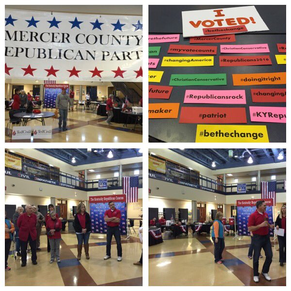 donnaholiday's tweet photo. Let the caucus begin! Prepping for the 10:00 AM start...#mercercounty #kyrepublicans #caucus https://t.co/thHV6rNTID