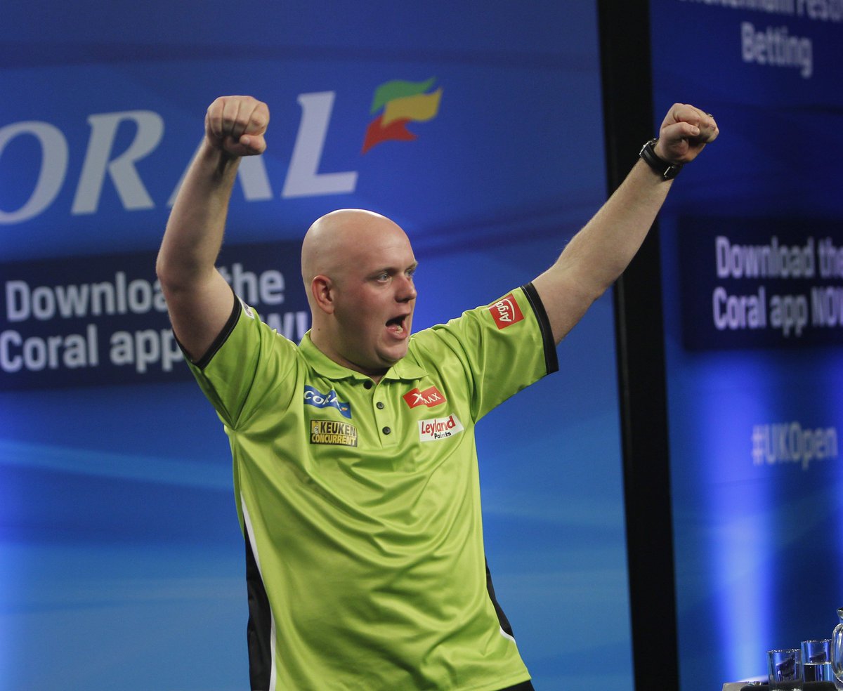 NINEDARTER!!! Michael van Gerwen hits a ninedarter at the UK Open to