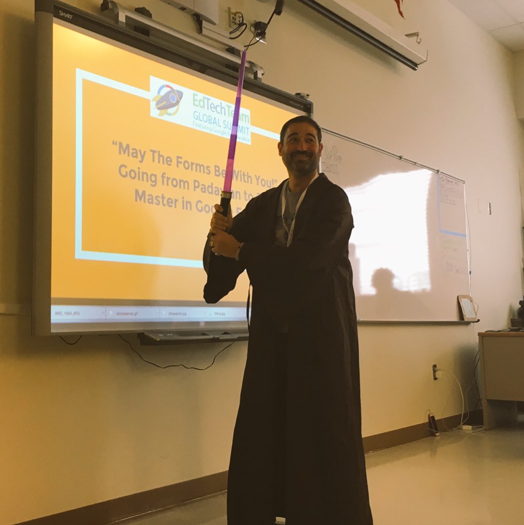 EdTechSmith's tweet photo. #gafesummit MD @jlubinsky sharing #MayTheFormsBeWithYou #googleforms @edtechteam https://t.co/wfmN24tROF