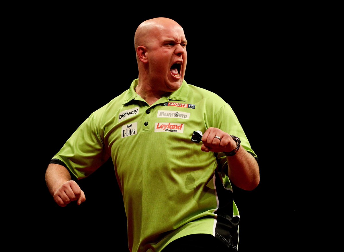 Ladbrokes's tweet image. Michael van Gerwen hits a 9-darter in the #UKOpen, he's in the form of his life!