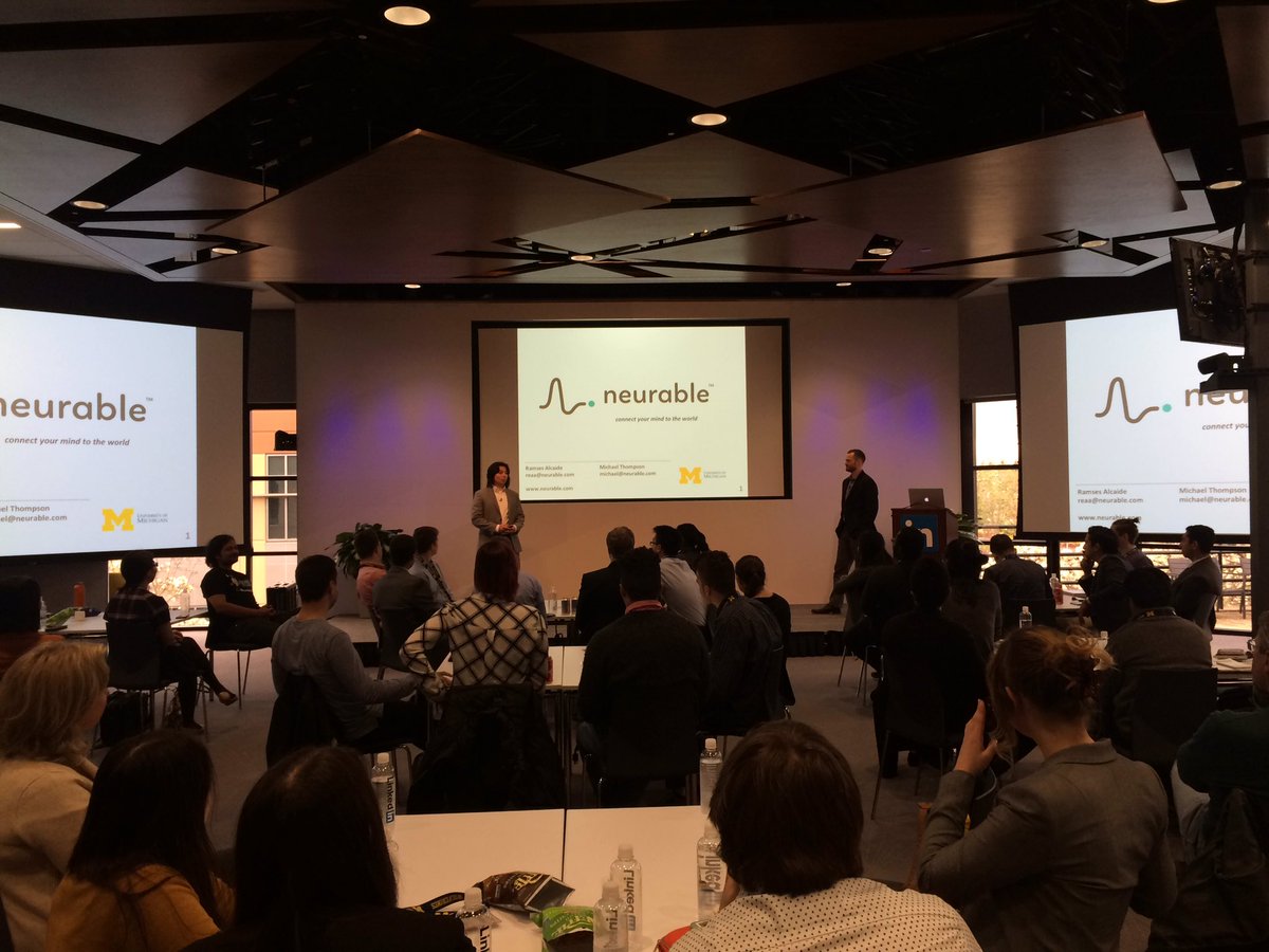 TechArb's tweet photo. Ramses and Michael present their brain-computer interface @neurable at @LinkedIn #cfeWUST https://t.co/MQLvT5Y5ce