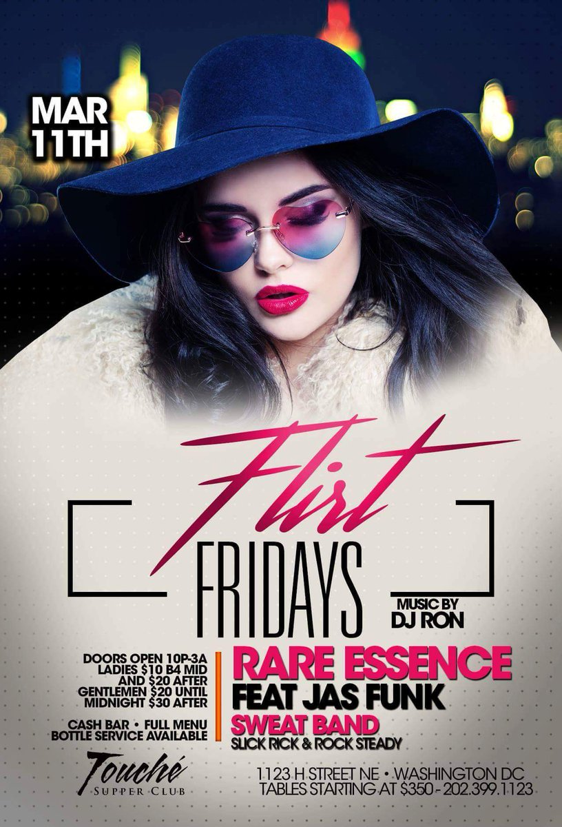 Next Friday Night <a href="/Touche_Club/">Touché Supper Club</a> 
 #FlirtFridays
#100ProofEntertainment