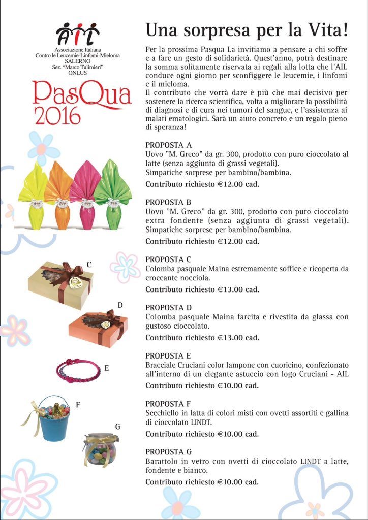 Per una BUONA Pasqua, scegli <a href="/AILSalerno/">AIL Salerno</a> @AIL_Onlus