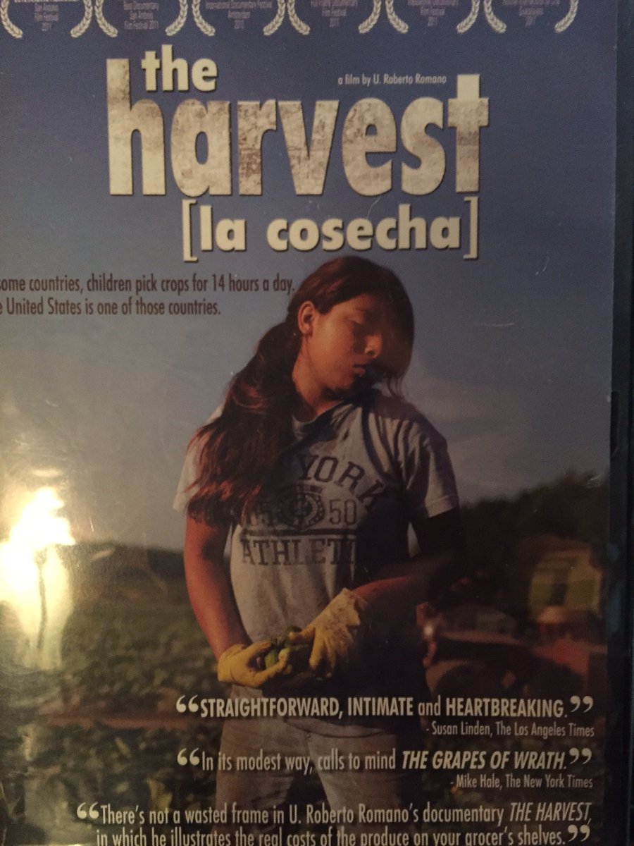 ProfeOsoSDA's tweet photo. Watched La Cosecha/The Harvest. 300,000 underage migrant children pick our food every day in the US. Unacceptable! https://t.co/zP1URKFot1