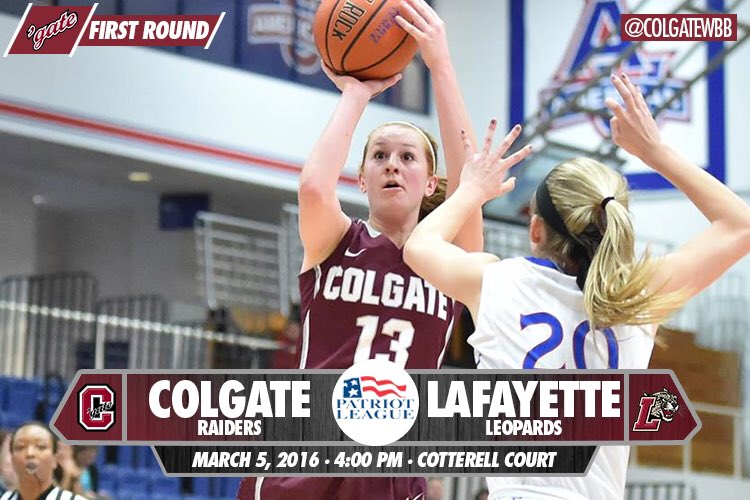 ColgateWBB's tweet photo. First round of the @PatriotLeague tournament! GAME DAY GAME DAY👏🏽👏🏽👏🏽#foecwbb https://t.co/Pyv6xGJ6k0