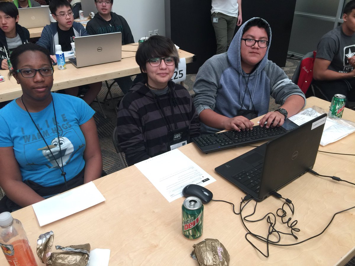 SWTigerBytes's tweet image. Tigers competing for 1st time @HP Codewars Houston this morning! @SpringWoodsHigh #keepcalmandcodeon #girlswhocode