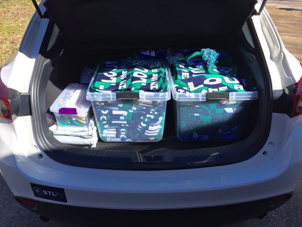 Louligan 1 is packed with scarves for tomorrow's AGM. #SillySoulardSunday