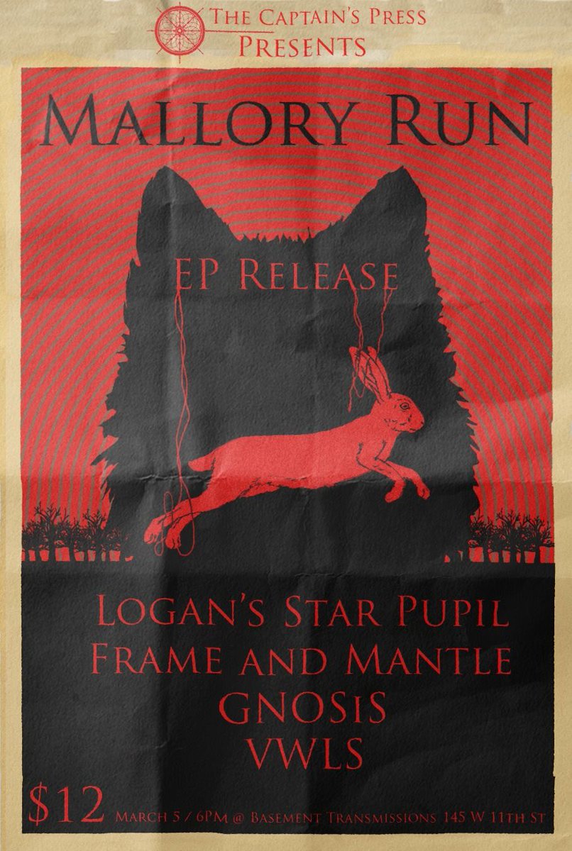 BT Theater (@basementtrans) on Twitter photo <a href="/captains_press/">Captain's Press</a> brings @MalloryRun with their ep release show ft. <a href="/frameandmantle/">Frame and Mantle</a> <a href="/GNOSiStunes/">GNOSiS</a> <a href="/VWLS_music/">VWLS</a> <a href="/captains_press/">Captain's Press</a> brings @MalloryRun with their ep release show ft. <a href="/frameandmantle/">Frame and Mantle</a> <a href="/GNOSiStunes/">GNOSiS</a> <a href="/VWLS_music/">VWLS</a>