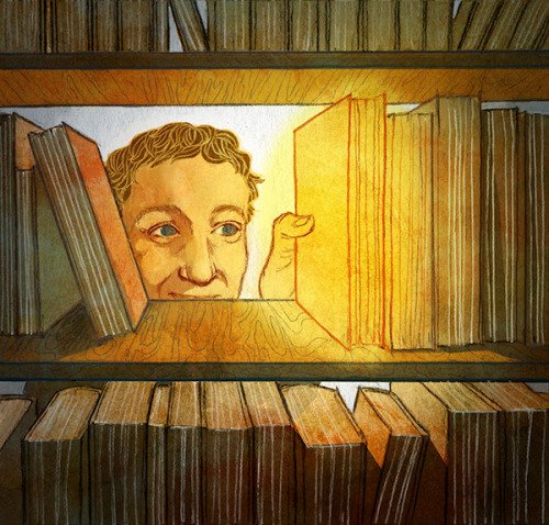Cuando encuentras ESE libro, tú libro entre todos los demás.
*Ilustración de Vivian Hansen