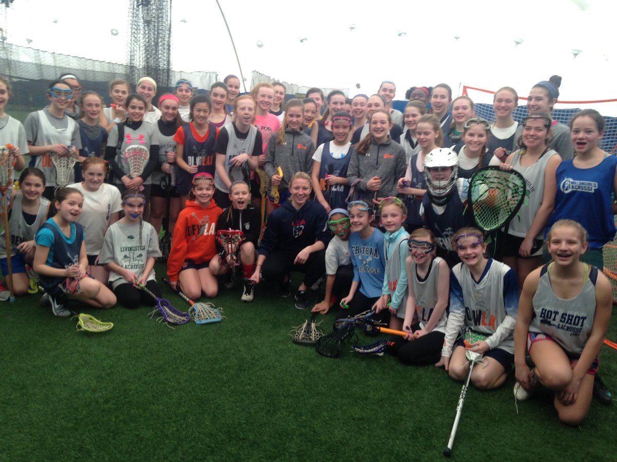 DEWLAX's tweet image. Awesome clinic with US National Team member Laura Zimmerman today. #growthegame #technicalcoaching