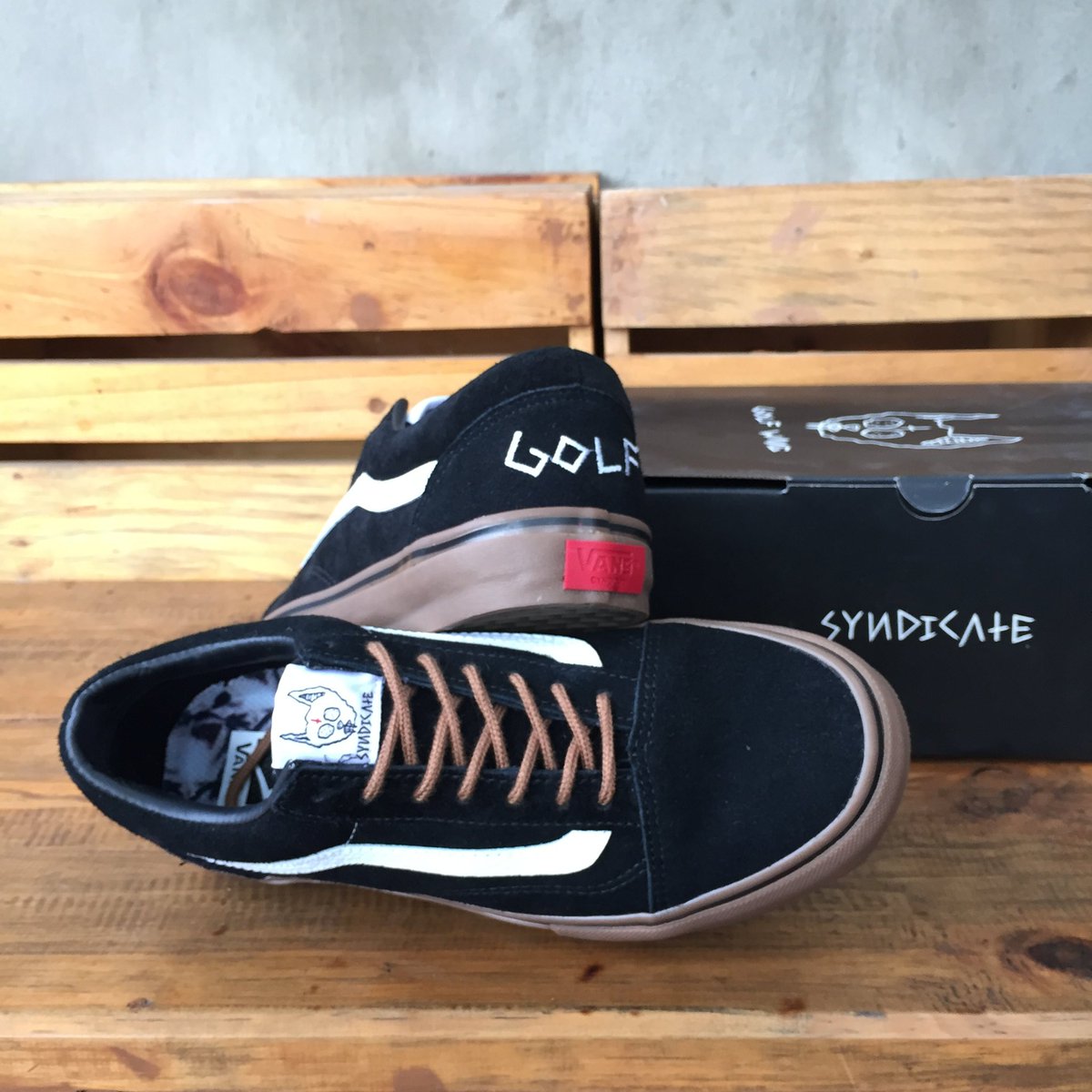 ninestoreid09's tweet photo. Vans Oldskool Golfwang Sol Gum (waffle ICC)/size: 40-44/harga: 360rb

Order > BBM: 2af7caff , LINE: ninestoreid09 https://t.co/WaEOujfTzj