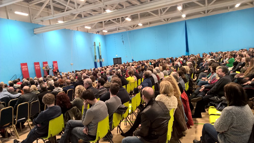 jeremycorbyn's tweet photo. Organisers tell me that today's Keir Hardie lecture is the largest political event in the valleys in the past 20 yrs https://t.co/JmM18giamF