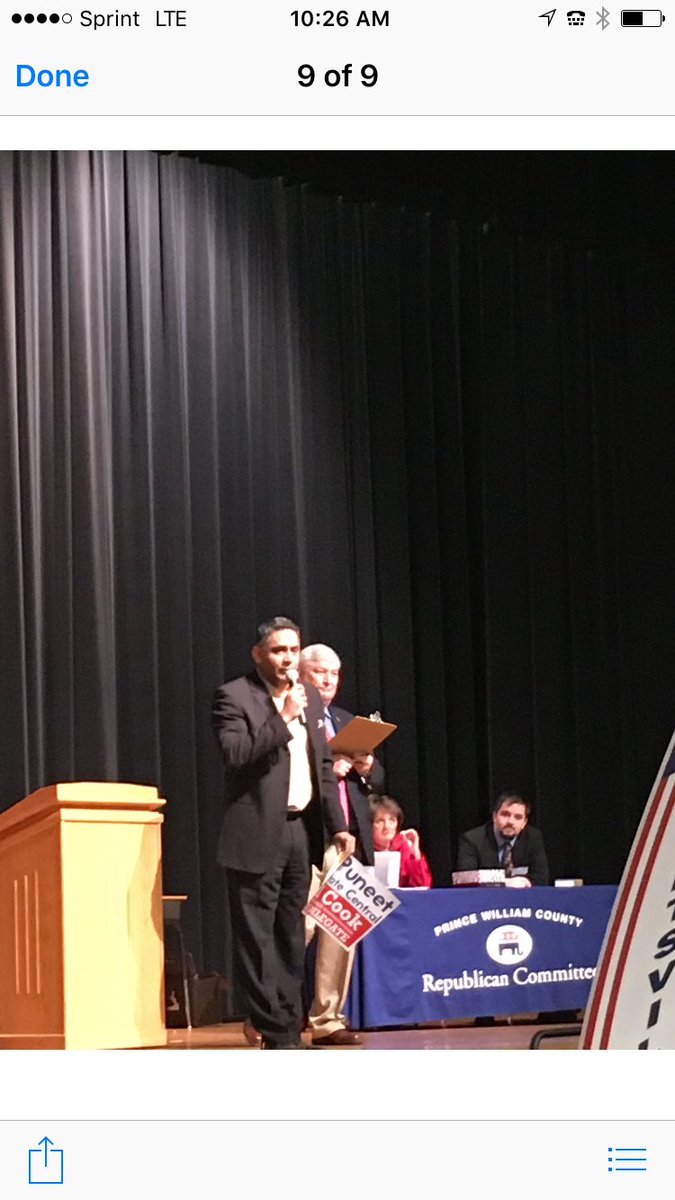 PuneetForSC's tweet photo. Jill &amp; I campaigning @ PW County convention. Thank you for leadership Chairman Bill Card! https://t.co/O6u5ySOiXp