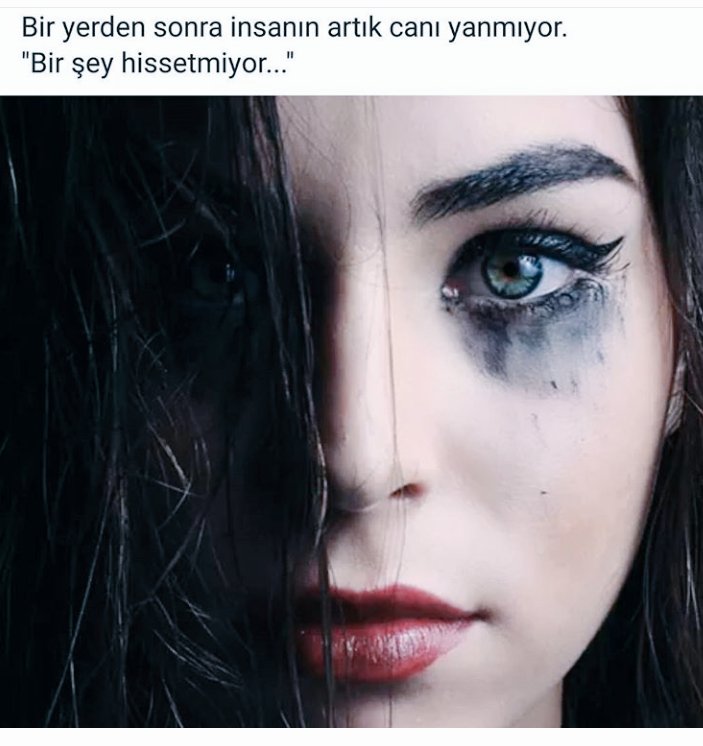 Bir yerden sonra insanin artik cani yanmiyor
Birsey hissetmiyor..