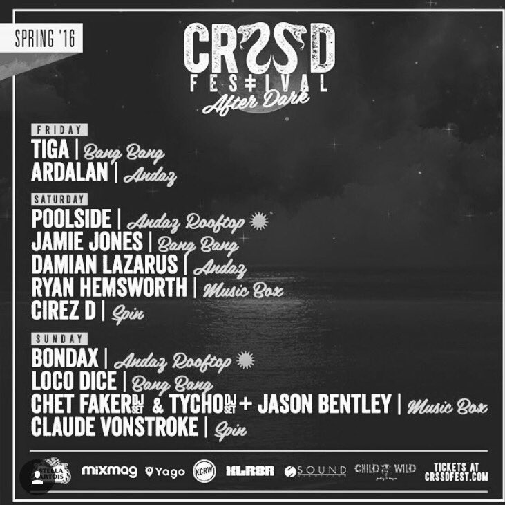 Playing tonight at the @crssdfest after dark after party at Spin with Cirez D and Klatch I'll be on at 1:30 AM! 💀💀💀
