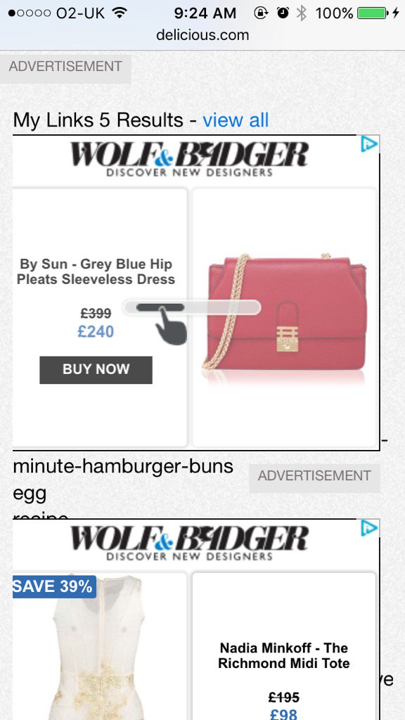 cmdafonseca's tweet image. @Delicious so ... how exactly am I meant to see my search results if you block them with ads? #terribleUX