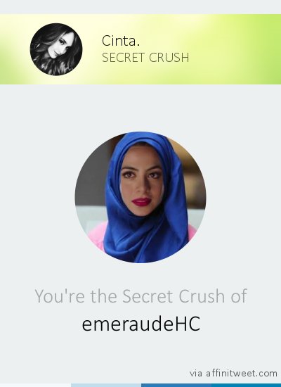 CLauraHC's tweet photo. [Secret Crush] Your Secret Crush is @emeraudeHC! Who's yours?
via https://t.co/iqJxnQqtGI https://t.co/ogCdOlzqns