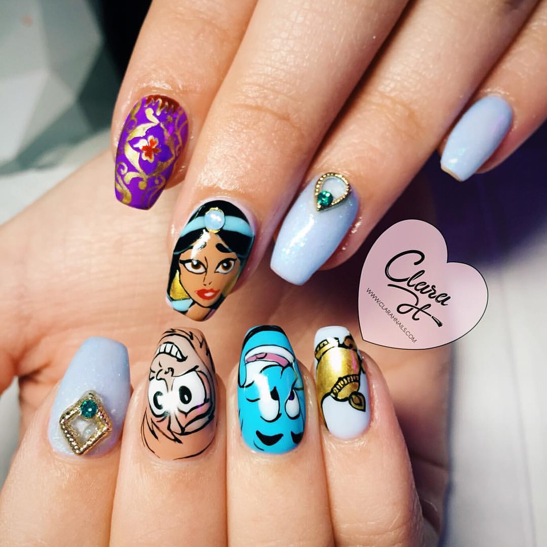 A Whole New World of Aladdin Nail Art | Disney nails, Disney inspired nails,  Nail art