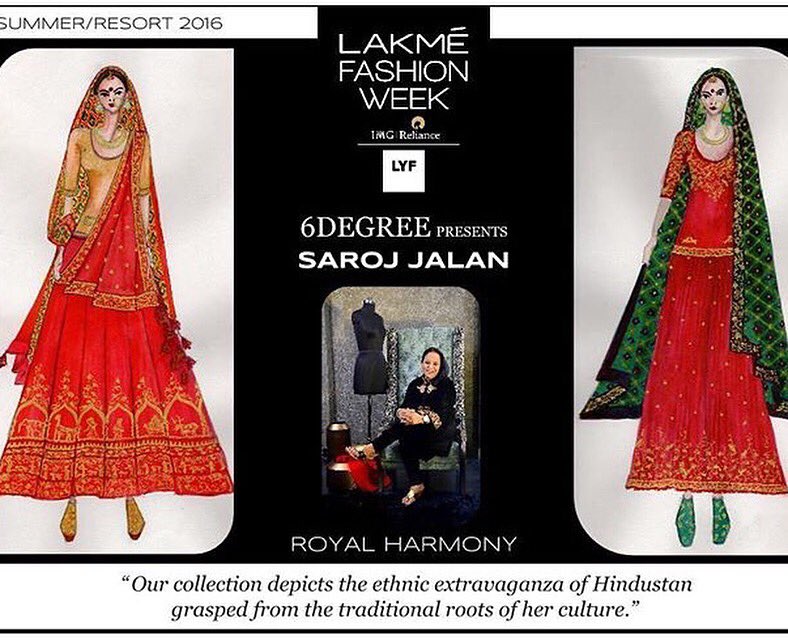 SarojJalan's tweet photo. #lakmefashionweek#summerresort2016#lfw#sarojjalan#sjbride#indian#royalharmony https://t.co/JNJrpc6Fp5