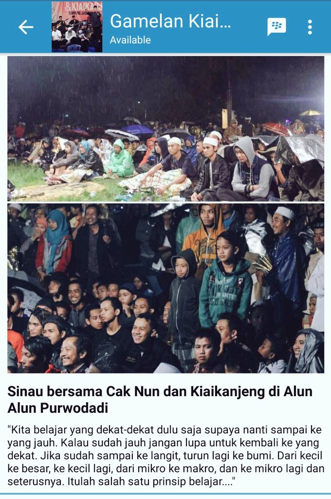 Untuk bergabung pada BBM CHANNEL Gamelan #KiaiKanjeng, dapat melalui Channel PIN: C001ED92E. Terima kasih.