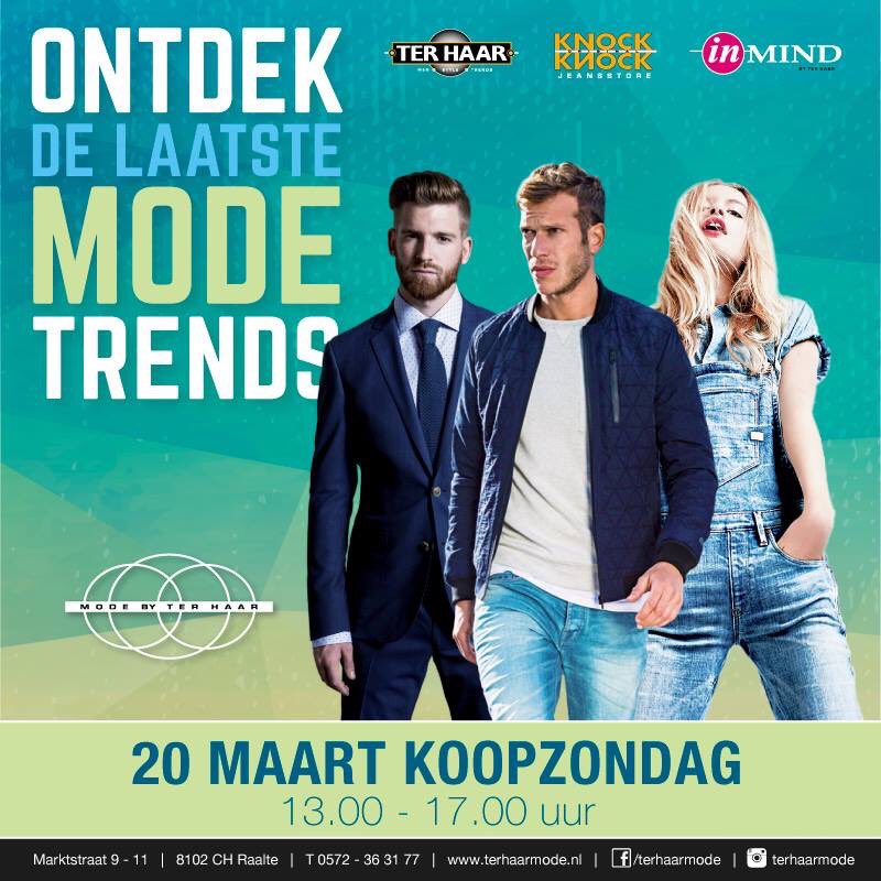 Kom ook vandaag de nieuwe voorjaarsmode ontdekken. We zijn open van 13:00-17:00 uur. #gratisparkeren #mooiraalte