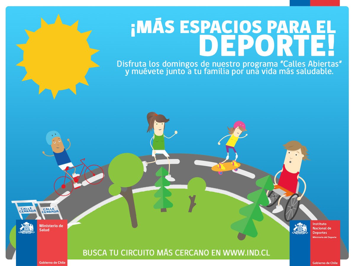 Busca tu circuito para hacer deporte en familia este domingo en ind.cl/deporte-para-t… #CallesAbiertas