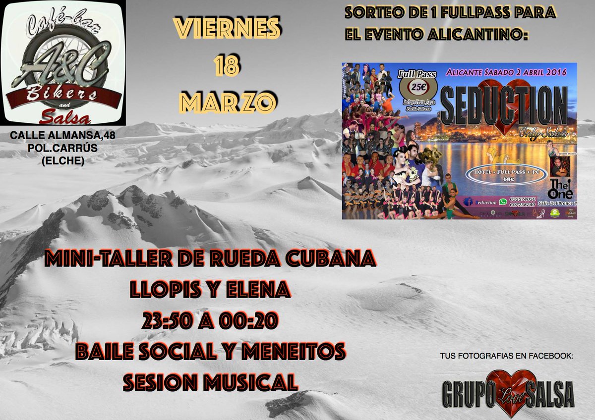 A partir de las 23:30h Taller gratuito de salsa y bachata en <a href="/ACBikers/">A&C Bikers Restaurante - Gastro Bar</a>