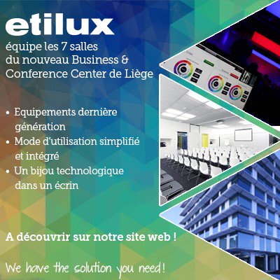 Installations AV du #Business &amp; Conference Centre de #Liège made by Etilux buff.ly/1UltLJk <a href="/Agoriafr/">Agoriafr</a> #FF