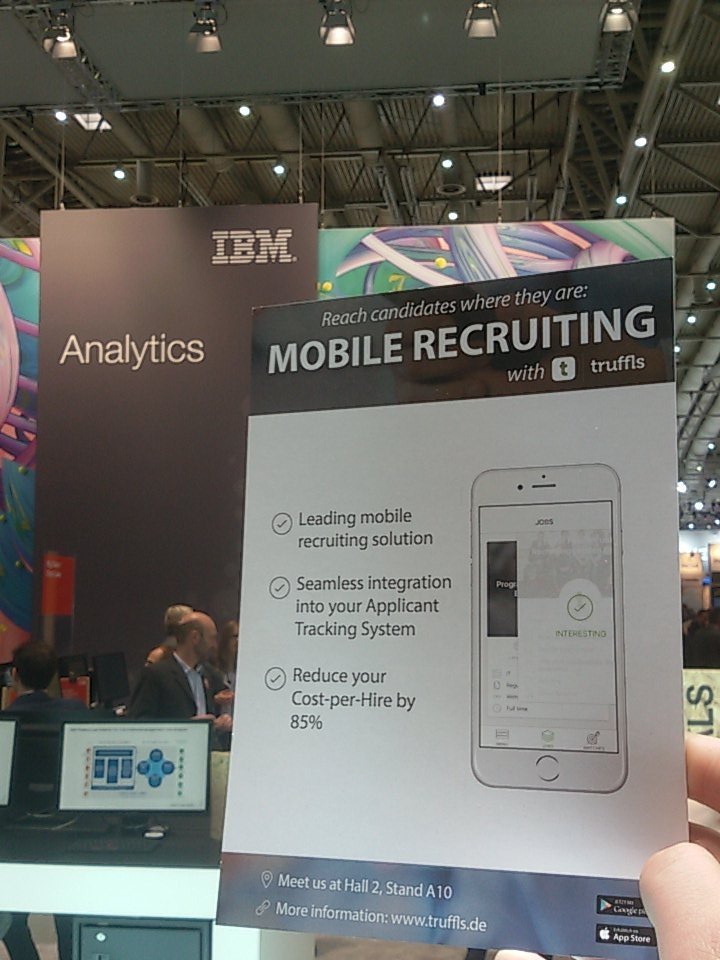 JohannesSpatz's tweet image. #CeBIT2016 #hr #recruitment # truffls #ibmcebit #ibm