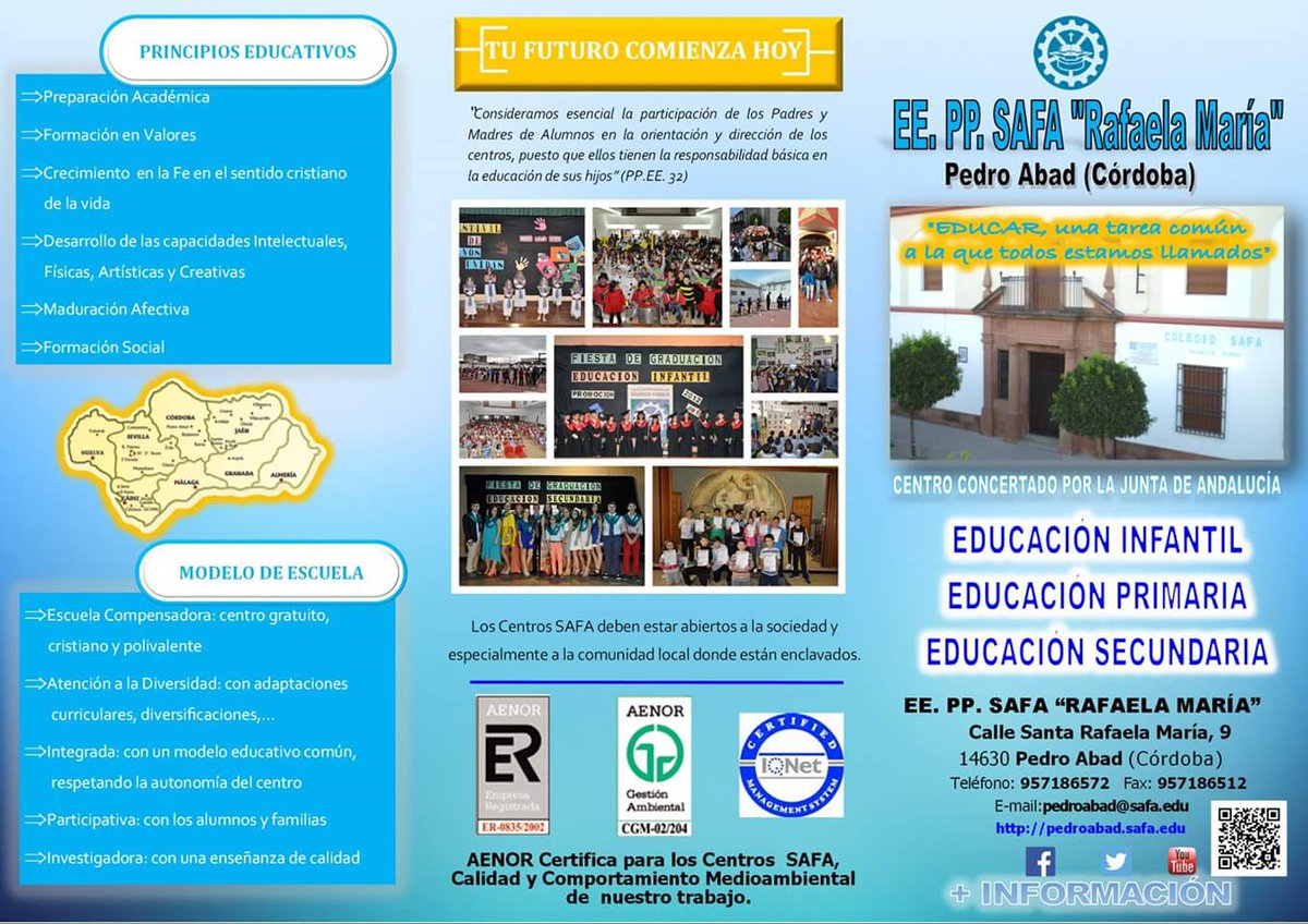 safapedroabad's tweet photo. Tu futuro comienza hoy. Tríptico con oferta educativa @safapedroabad #YoconSAFA #EscolarizAND @fundacionsafa https://t.co/wGARY53J8Y