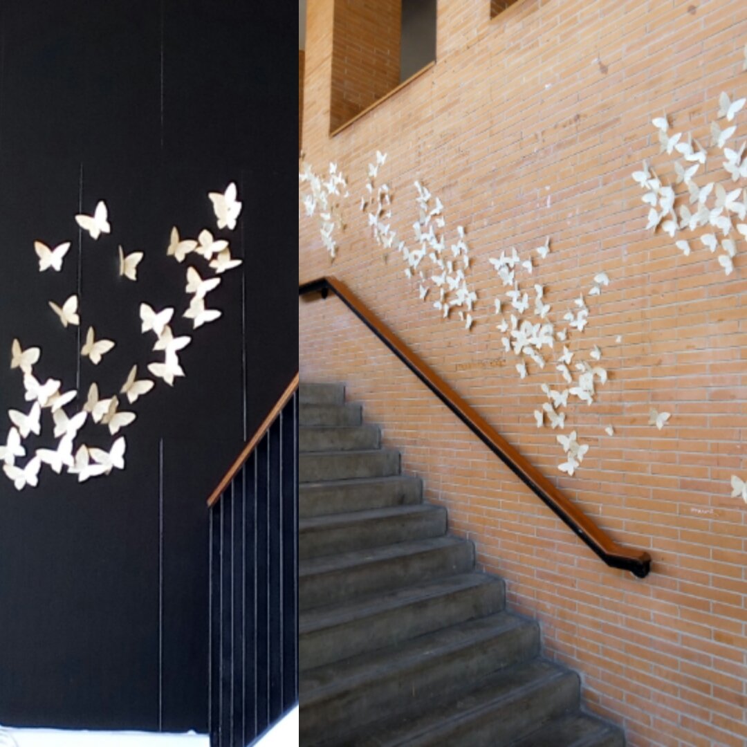 lauritimartinez's tweet photo. @InstitutBastida Instal·lació de #887papallones by Irene Llorens i Laura Martinez https://t.co/guc0YgqCTA