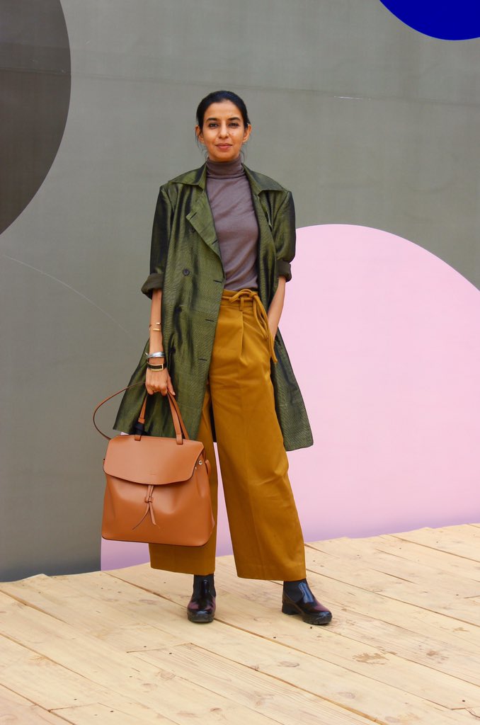 Style Spotting: The girl about town, @ektarajani mirroring #AnnieHall in @akaaro at #AIFW  #StyleAlert