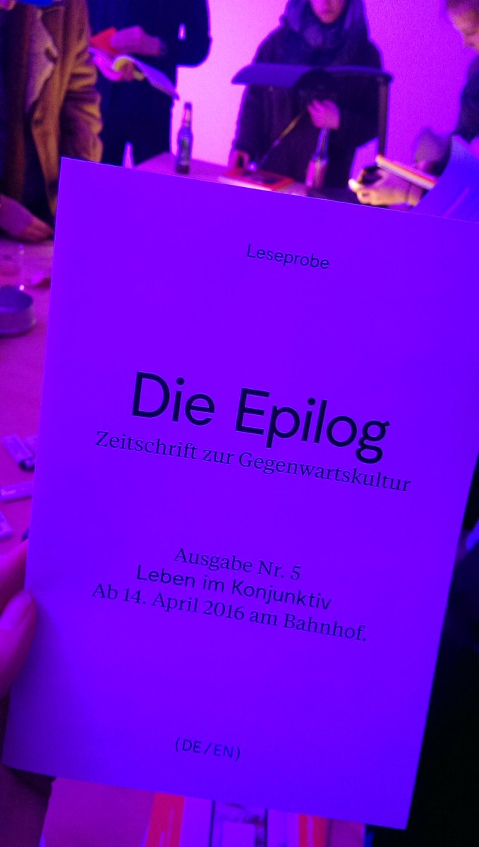 die_epilog's tweet photo. #lebenimkonjunktiv #no5 #leseprobe #dieepilog #release release #lbm16 https://t.co/XT0P9BJnlk