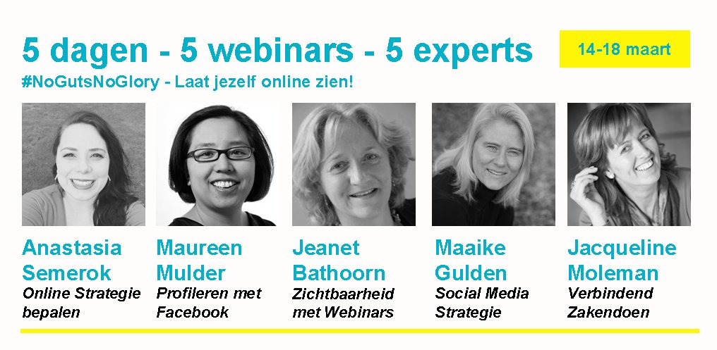maaikegulden's tweet image. Om 10.00 uur laatste #nogutsnoglory webinar. Aanmelden kan nog. Ontvang alle 5 de replays bit.ly/online-zichtba…