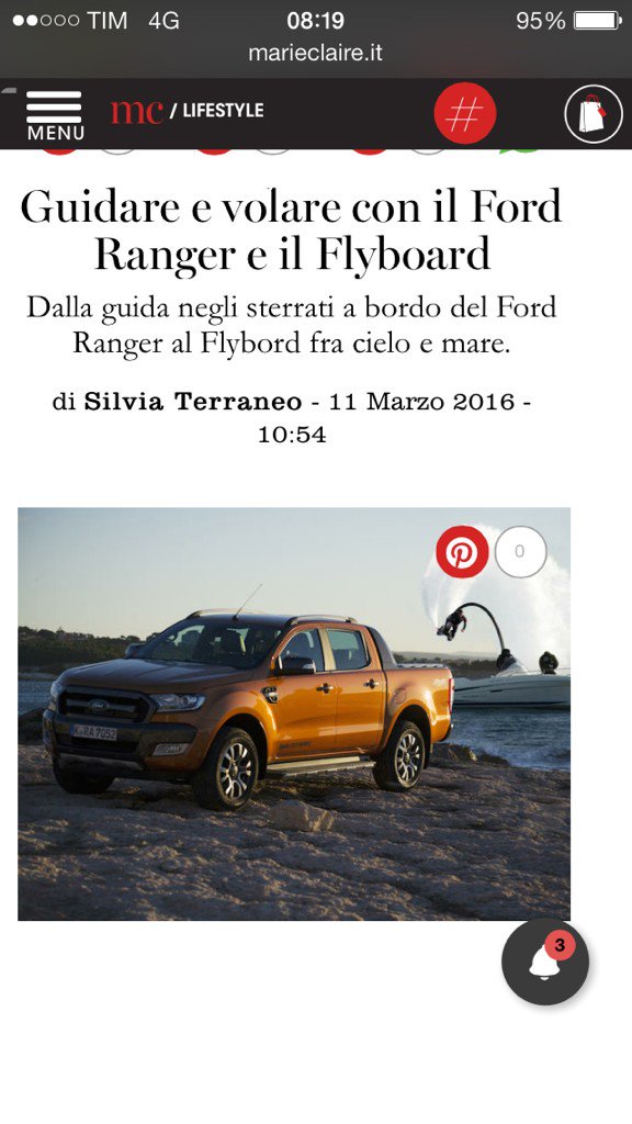 #drive #fly marieclaire.it/Lifestyle/news… with #FordRanger @Ford @forditalia @flyboardq8 #Flyboard #marieclaireit #Spain