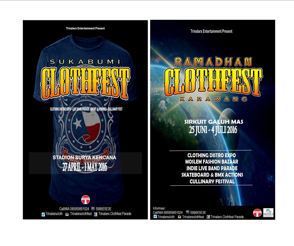 CLOTHFEST event: SUKABUMI 27 Apr-1 May &amp; RAMADHAN KARAWANG 25 Jun-4 Jul Info 085959851524 <a href="/BND_STORE/">BrainNewDay Cloth</a> <a href="/Guzzle_Co/">Guzzle Co.</a>