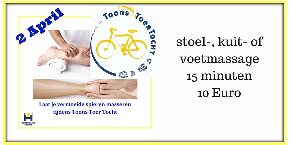 Steun het Toon Hermans Huis Roermond en DOE MEE! Masseurs Ingrid Smith en Leon Moonen zijn ook aanwezig.