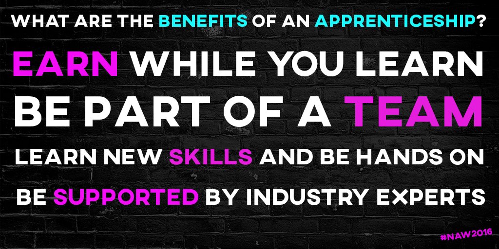 apprenticeACDMY's tweet image. What are the benefits of an apprenticeship? #apprenticeship #NAW2016 #careers