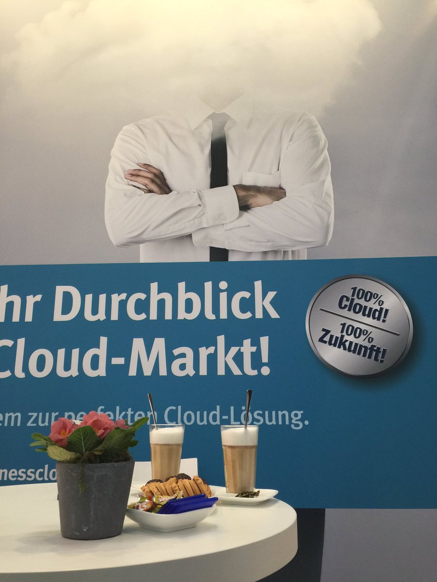 GBusinesscloud's tweet photo. CeBIT-Endspurt! Der letzte Tag startet mit einem guten Latte macchiato. Besucher sind herzlich willkommen. https://t.co/uyLG5kvc6Z