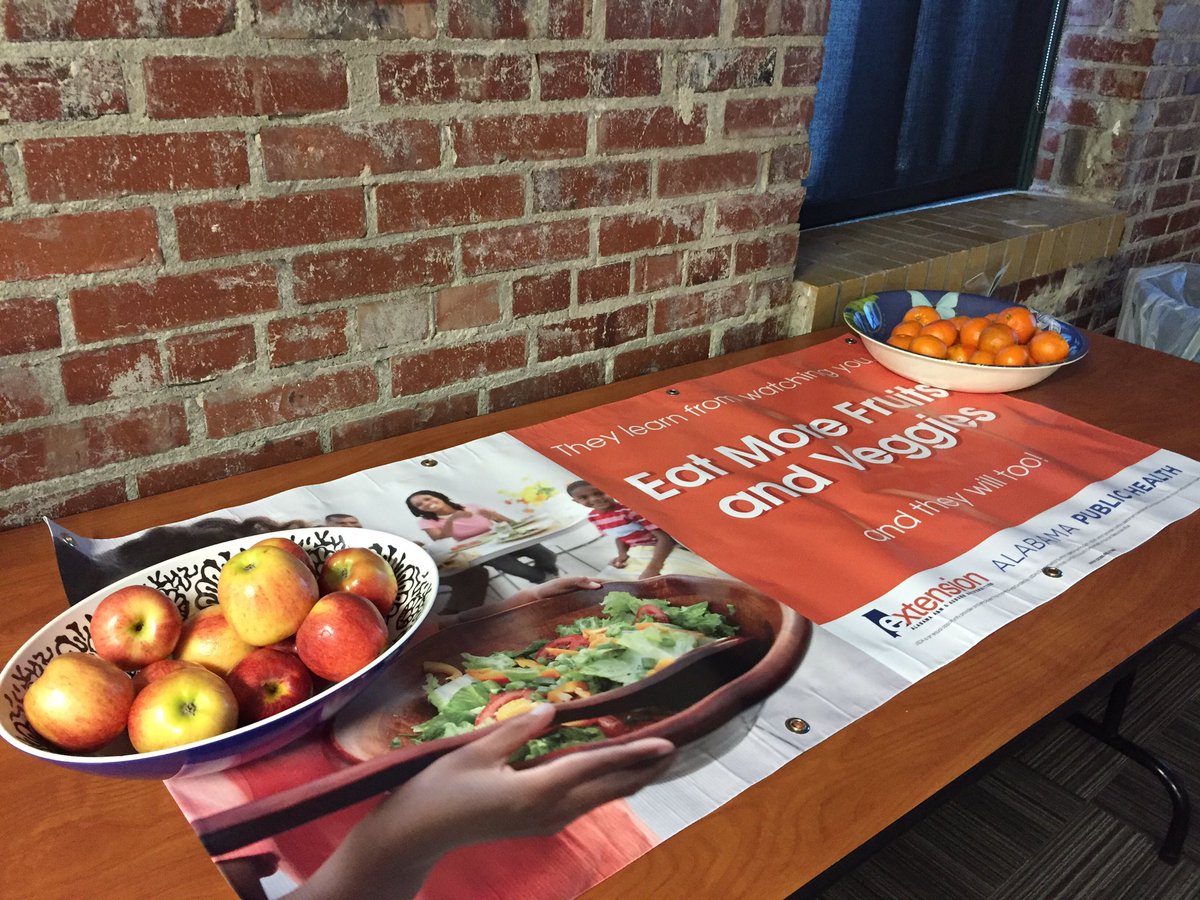 drsala2010's tweet photo. Showing off our new banners at Healthy Food Retail Workshop - eat more fruits and veggies 😎 #alprohealth https://t.co/tIqjVaesFn