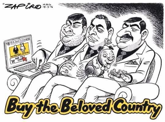 AbortedNews's tweet image. Zapiro is a savage #GuptaGate